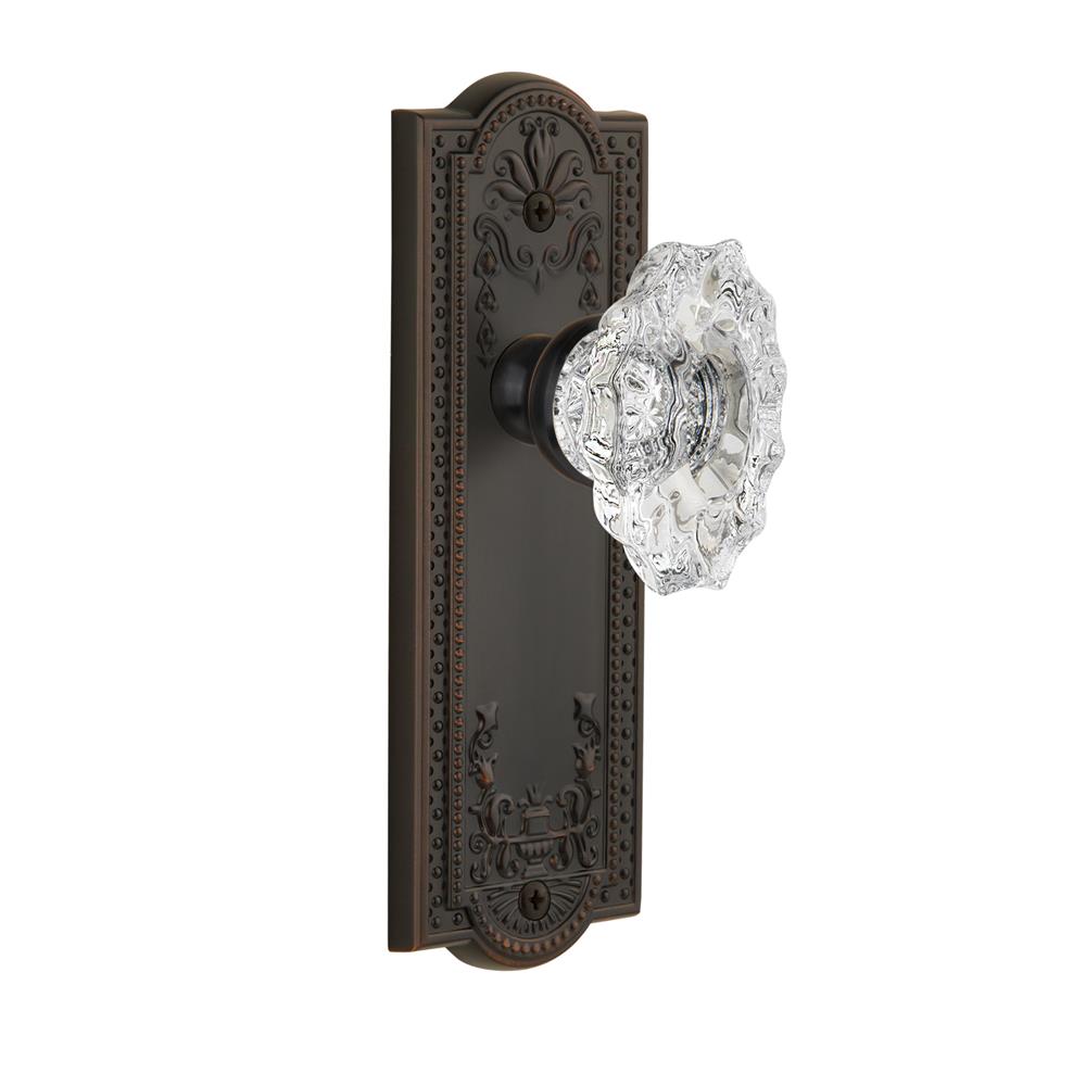 Grandeur by Nostalgic Warehouse PARBIA Complete Passage Set Without Keyhole - Parthenon Plate with Biarritz Knob in Timeless Bronze